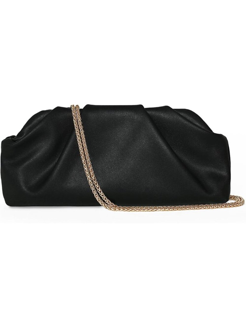 Elegant Pleated Soft PU Leather Clutch Purse with Chain - Perfect for Weddings